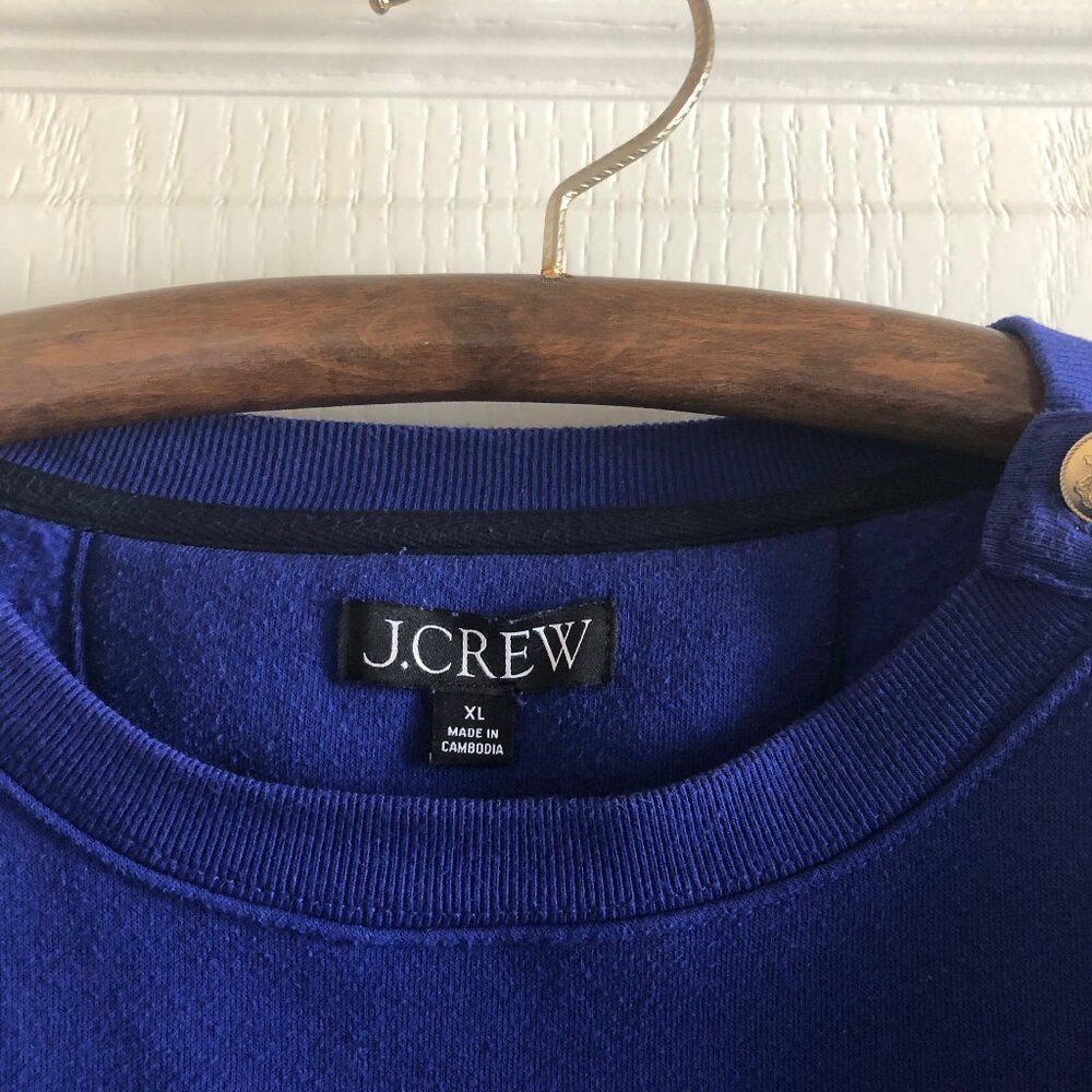 J. Crew Heritage fleece crewneck sweatshirt with buttons - Picture 3 of 6